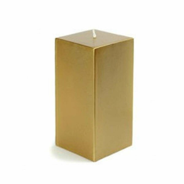 Zest Candle CPZ-150-12 3 x 6 in. Metallic Bronze Gold Square Pillar Candle, 12PK CPZ-150_12